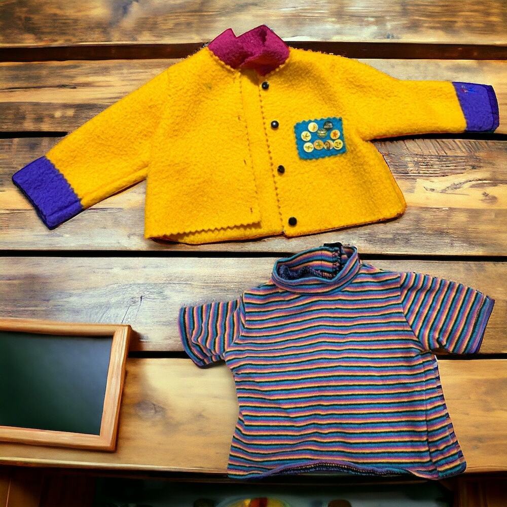 American‎ Girl First Day Fleece Jacket Striped Tee 1996 Pleasant Co 90s Vintage